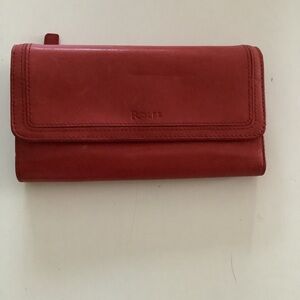 Vintage Rolfs Red Leather Card Slot Wallet